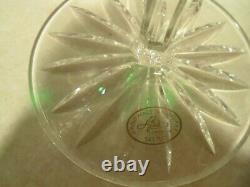 4 AJKA Castille Emerald Green cut to clear crystal balloon wine goblets