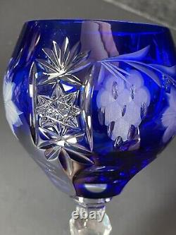 4 AJKA MARTISA Wine Hocks cased cut to clear Hungarian crystal Goblets Bohemian