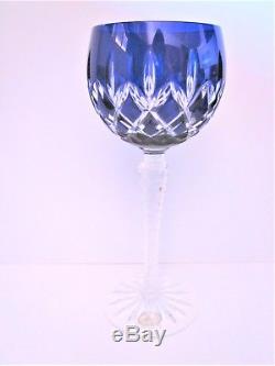 4 Ajka Arabella Cased Cut-to-clear Crystal Hock Wine Glasses Goblets Hungary