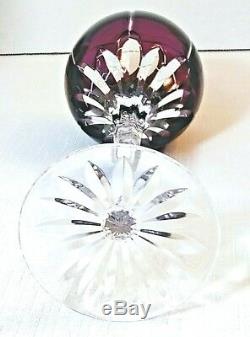 4 Ajka Castille Jewel Tone Cased Cut To Clear Crystal Modern Wine Goblets Nice
