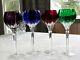 4 Ajka Castille Modern Cut To Clear Cryctal Wine Goblets