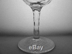 4 Antique Victorian Fine Crystal Facet Cut Wine Glasses, Star/Lens Rim, h13cm