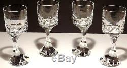 4 Baccarat Crystal Narcisse Claret Wine Goblets Glasses 6 3/4 Made In France