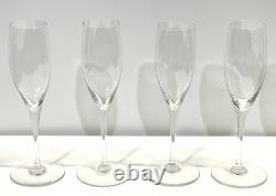 4 Baccarat Crystal St Remy Champagne Flutes / Wine Glasses Stemware