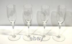 4 Baccarat Crystal St Remy Champagne Flutes / Wine Glasses Stemware
