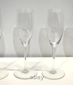 4 Baccarat Crystal St Remy Champagne Flutes / Wine Glasses Stemware