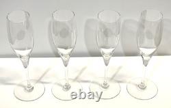 4 Baccarat Crystal St Remy Champagne Flutes / Wine Glasses Stemware