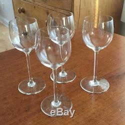 4 Baccarat Perfection Clear Crystal Tall Rhine Wine Glasses 6 7/8 All Excellent