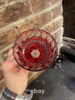 4 Beautiful Vintage Waterford Cut To Clear Colorful Crystal Wine Glasses