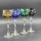 4 Bohemian Cordial Glasses Crystal Cut-to-Clear Wine Hocks 8.75 Multi-Color