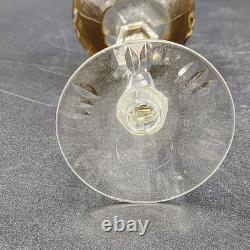 4 Bohemian Cordial Glasses Crystal Cut-to-Clear Wine Hocks 8.75 Multi-Color