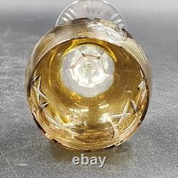 4 Bohemian Cordial Glasses Crystal Cut-to-Clear Wine Hocks 8.75 Multi-Color