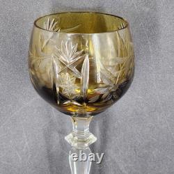 4 Bohemian Cordial Glasses Crystal Cut-to-Clear Wine Hocks 8.75 Multi-Color