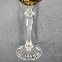 4 Bohemian Cordial Glasses Crystal Cut-to-Clear Wine Hocks 8.75 Multi-Color