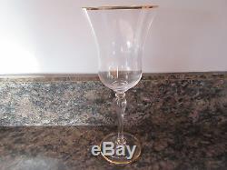 4 Christian Dior Crystal Wine Water Goblets Glasses New Gold Trim Triomphe