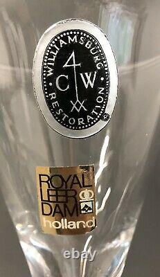 4 Colonial Williamsburg Restoration Air Twist Crystal Wine Goblet Royal Leerdam