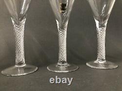 4 Colonial Williamsburg Restoration Air Twist Crystal Wine Goblet Royal Leerdam