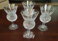 4 Edinburgh Crystal Thistle Pattern Large Wine Glasses 5 1/8'