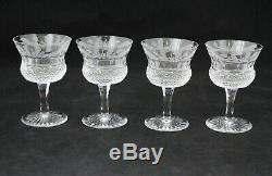 4 Edinburgh Thistle 3 7/8 inch Wine Glass Goblets Scottish Crystal Stemware