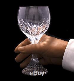 (4) Four Baccarat Crystal France Massena 6 Red Wine Goblets Signed