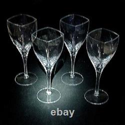 4 (Four) MIKASA PANACHE Square Lead Crystal Wine Glasses DISCONTINUED