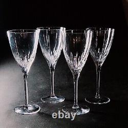 4 (Four) WATERFORD Marquis CLARIA Cut Crystal Wine Glasses Signed RETIRED