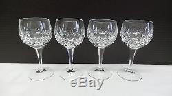 4 High Quality Signed INNISFREE Irish Cut Crystal Claret WINE GLASSES