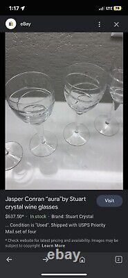 4 Jasper Conran Aura Waterford Crystal Wine Glasses 10