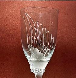 4 Lalique Angel Champagne Flutes Signed Mint Retail $2,100 Gift Boxed
