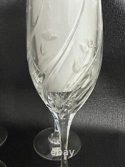 (4) MIKASA English Garden Clear Crystal 2 Wine Glasses 2 Water Glasses NEW