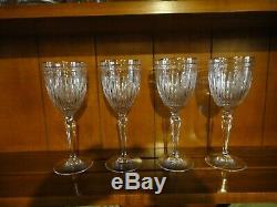 4 Marquis By Waterford Hanover Gold Crystal 8.5 Water/Wine Goblets BEAUTIFUL