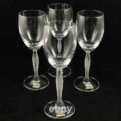 4 Mikasa Ballet Fine Crystal Wine Glasses Frosted Stem 40205