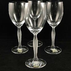 4 Mikasa Ballet Fine Crystal Wine Glasses Frosted Stem 40205