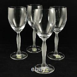 4 Mikasa Ballet Fine Crystal Wine Glasses Frosted Stem 40205