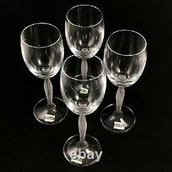 4 Mikasa Ballet Fine Crystal Wine Glasses Frosted Stem 40205