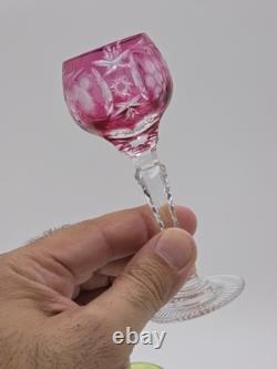 4 Nachtmann Traube 4 1/2 Cordials Crystal Wine Glasses Multi Color Cut To Clear