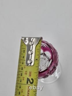4 Nachtmann Traube 4 1/2 Cordials Crystal Wine Glasses Multi Color Cut To Clear