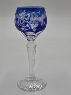 4 Nachtmann Traube 4 1/2 Cordials Crystal Wine Glasses Multi Color Cut To Clear