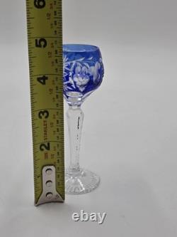 4 Nachtmann Traube 4 1/2 Cordials Crystal Wine Glasses Multi Color Cut To Clear