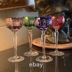 4 Nachtmann Traube Cut to Clear Crystal 8 1/4 Tall Wine Hock Glasses Pristine