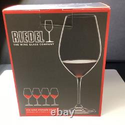 4 New Boxed RIEDEL 002 Red Wine Crystal Stemmed Glasses Germany