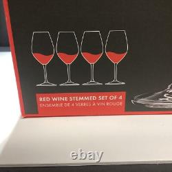4 New Boxed RIEDEL 002 Red Wine Crystal Stemmed Glasses Germany