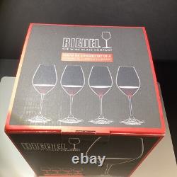 4 New Boxed RIEDEL 002 Red Wine Crystal Stemmed Glasses Germany