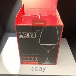 4 New Boxed RIEDEL 002 Red Wine Crystal Stemmed Glasses Germany