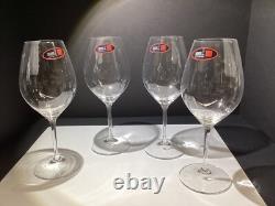 4 New Boxed RIEDEL 002 Red Wine Crystal Stemmed Glasses Germany