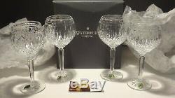 4 New Waterford Crystal Clarendon Wine Glasses Made In Ireland In Box