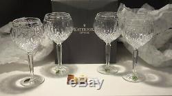 4 New Waterford Crystal Clarendon Wine Glasses Made In Ireland In Box