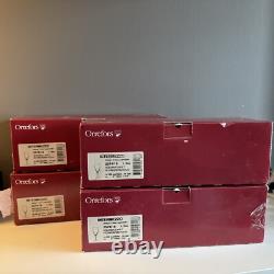 4 Orrefors Crystal Intermezzo Blue Stemware Claret Wine Glasses New In Boxes