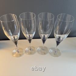 4 Orrefors Crystal Intermezzo Blue Stemware Claret Wine Glasses New In Boxes