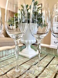 4 Orrefors Sweden Crystal Wine Glasses Balans Pattern Elegant Curved Stem 11oz